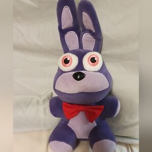 Purple Plush Bunny Toy with Red Bow